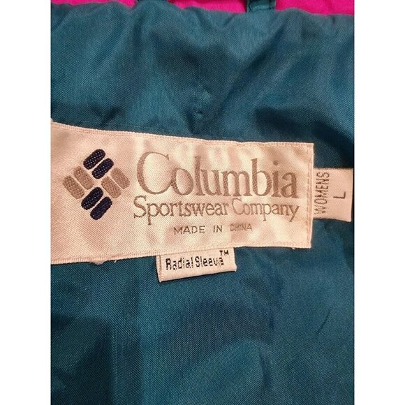 Vtg Columbia Whirlibird Down Jacket Womens Sz L Puffer Bomber 3 In 1 colorblock - Picture 11 of 16
